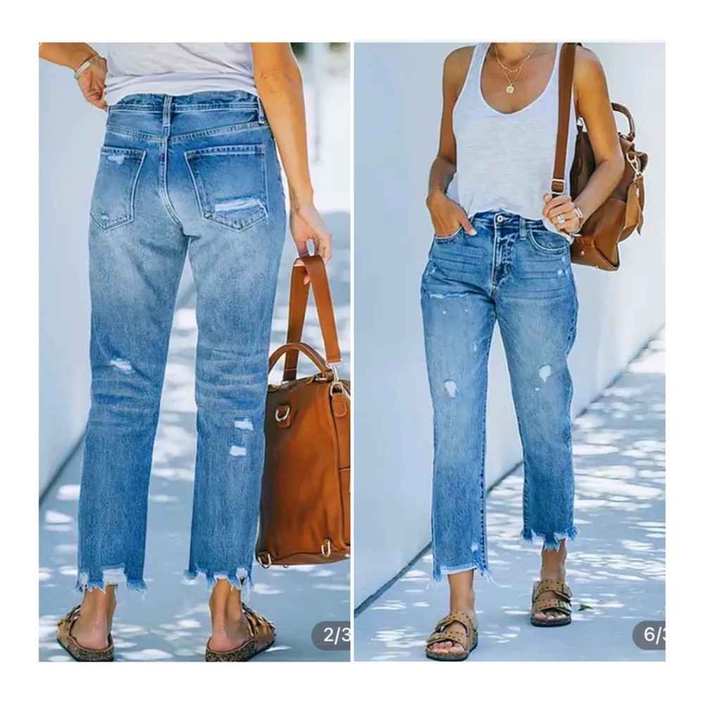 Distressed Crop Jeans